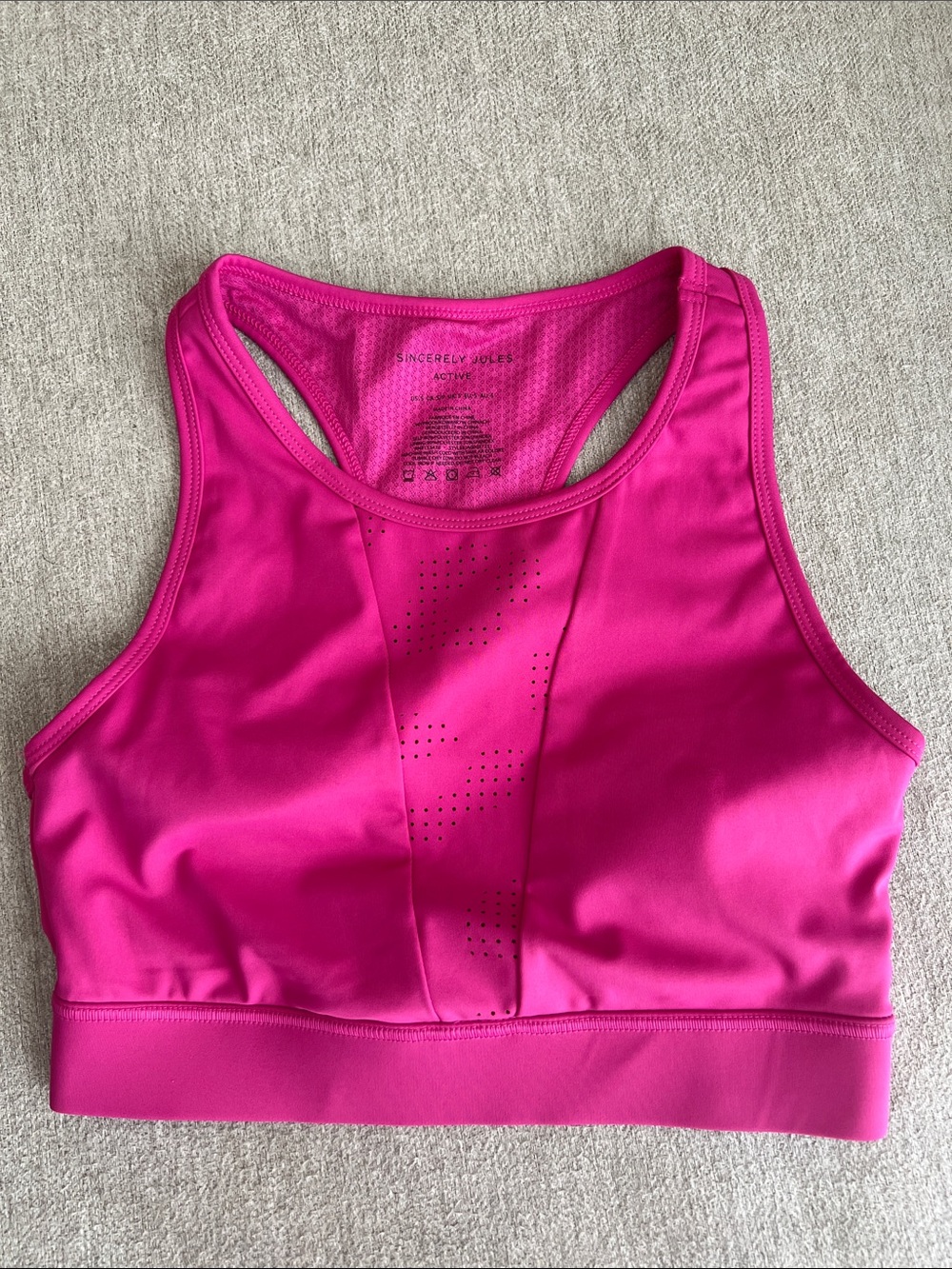 Sincerely Jules Women's Hot Pink High-Neck Sports Bra